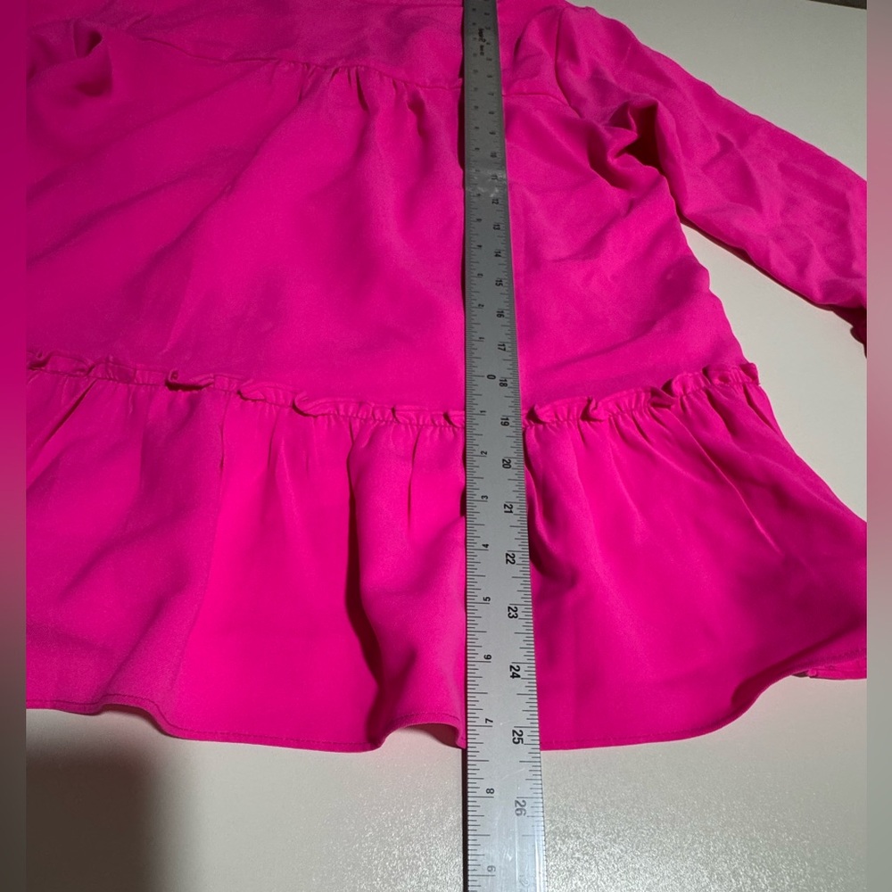 Pomander Place Women's Bright Pink Ruffle Blouse - Picture 7 of 11